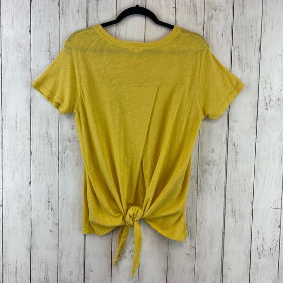 Sundry Yellow Graphic "Take A Trip" Tie Back Short Sleeve T-Shirt Size 1/Small - Picture 10 of 12